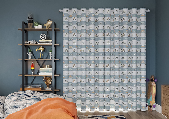 Brum Brum, Blues - Made to Measure Curtains - Image 7